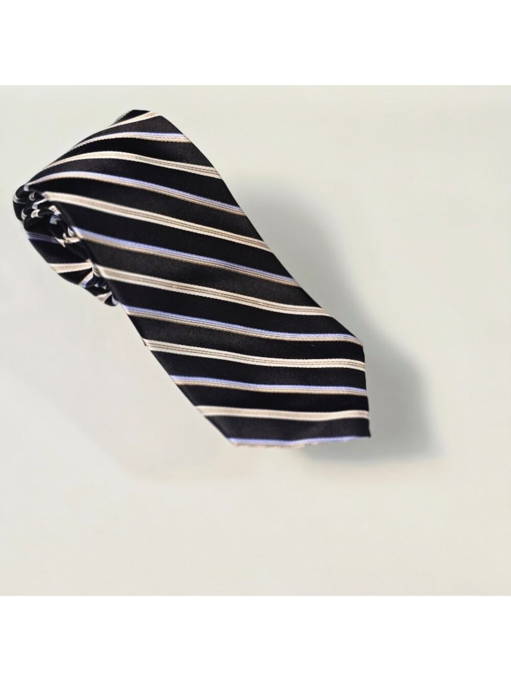 Chaps Men’s Designer Neck Tie Hand Made 100% Silk Striped Dress Tie